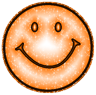 Click to get the codes for this image. Orange Glitter Smiley Face, Smiles Glitter Graphic Comment and Codes for MySpace, Friendster, Xanga, Hi5, Piczo or any other blog!