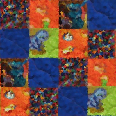 Click to get the codes for this image. Blue And Orange Quilt Painting Seamless, Quilts, Cloth, Artistic Background Wallpaper Image or texture free for any profile, webpage, phone, or desktop