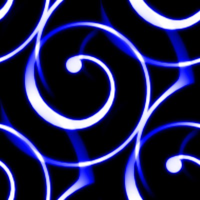 Click to get the codes for this image. Blue Spiral Squiggles On Black Seamless Wallpaper, Spirals, Blue Background Wallpaper Image or texture free for any profile, webpage, phone, or desktop