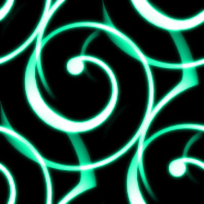 Click to get the codes for this image. Green Spiral Squiggles On Black Seamless Wallpaper, Spirals, Green Background Wallpaper Image or texture free for any profile, webpage, phone, or desktop