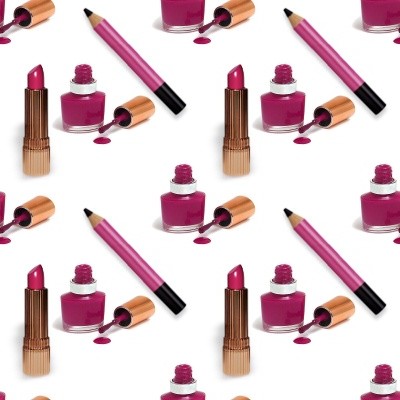 Click to get the codes for this image. Pink Lipstick Nail Polish And Eye Pencil, Pink, Fashion Background Wallpaper Image or texture free for any profile, webpage, phone, or desktop