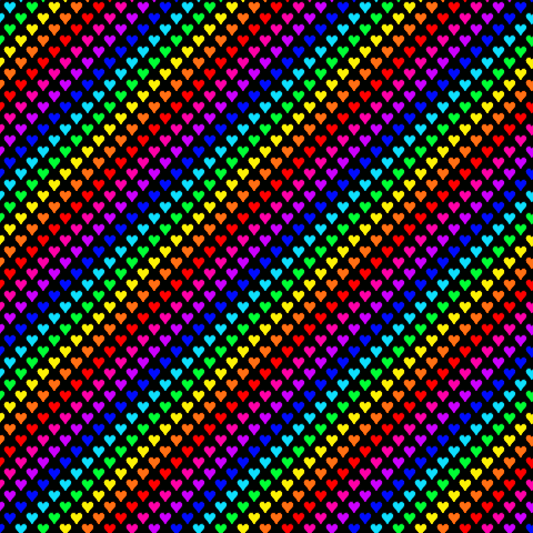 Click to get the codes for this image. Rainbow Hearts On Black Background Seamless, Hearts, Rainbow Background Wallpaper Image or texture free for any profile, webpage, phone, or desktop
