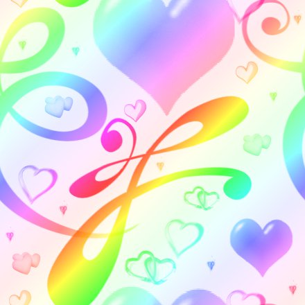 Click to get the codes for this image. Rainbow Pastel Hearts And Swirls Background Seamless, Hearts, Rainbow Background Wallpaper Image or texture free for any profile, webpage, phone, or desktop