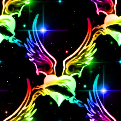 Click to get the codes for this image. Rainbow Winged Hearts With Stars Background Seamless, Stars, Hearts, Rainbow Background Wallpaper Image or texture free for any profile, webpage, phone, or desktop