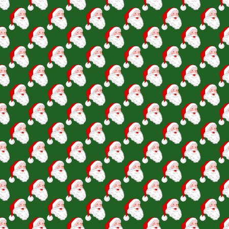 Click to get the codes for this image. Santa On Green Background Tiled, Christmas Background Wallpaper Image or texture free for any profile, webpage, phone, or desktop