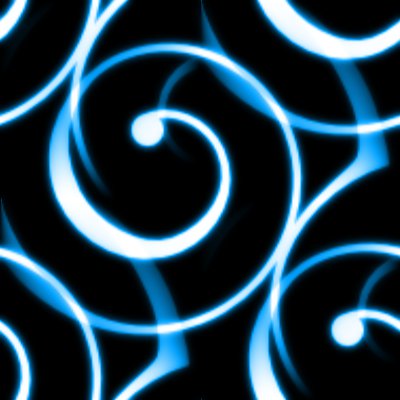 Click to get the codes for this image. Sky Blue Spiral Squiggles On Black Seamless Wallpaper, Spirals, Blue Background Wallpaper Image or texture free for any profile, webpage, phone, or desktop