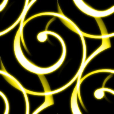 Click to get the codes for this image. Yellow Spiral Squiggles On Black Seamless Wallpaper, Spirals, Yellow Background Wallpaper Image or texture free for any profile, webpage, phone, or desktop