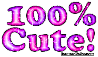 Click to get the codes for this image. 100 Percent Cute Pink Purple Glitter Text, 100 Percent, Words Image Comment, Graphic or Meme for posting on FaceBook, Twitter or any blog!