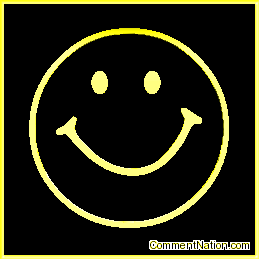 Click to get the codes for this image. This animated graphic shows a 3D yellow metallic smiley face rotating in space.
