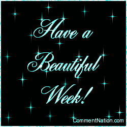 Click to get the codes for this image. Have a Beautiful Week Aqua Stars, Have a Great Week Image Comment, Graphic or Meme for posting on FaceBook, Twitter or any blog!
