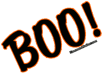 Click to get the codes for this image. Blinking Orange And Black Boo, Newest Comments  Graphics, Halloween Image Comment, Graphic or Meme for posting on FaceBook, Twitter or any blog!
