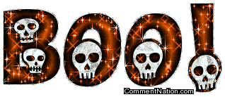 Click to get the codes for this image. Boo Skull Letters, Newest Comments  Graphics, Halloween Image Comment, Graphic or Meme for posting on FaceBook, Twitter or any blog!