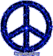 Click to get the codes for this image. This glitter graphic shows a beautiful royal blue peace sign.