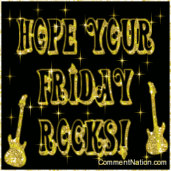 Click to get the codes for this image. Hope Your Friday Rocks Stars Gold, WeekDays Friday Image Comment, Graphic or Meme for posting on FaceBook, Twitter or any blog!