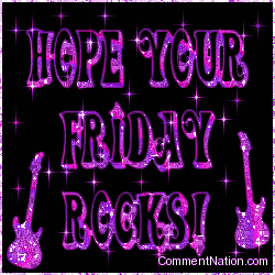 Click to get the codes for this image. Hope Your Friday Rocks Stars Purple, WeekDays Friday Image Comment, Graphic or Meme for posting on FaceBook, Twitter or any blog!