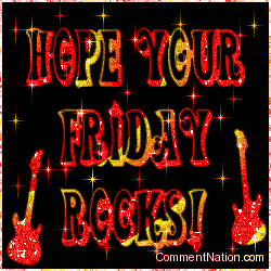 Click to get the codes for this image. Hope Your Friday Rocks Stars Red, WeekDays Friday Image Comment, Graphic or Meme for posting on FaceBook, Twitter or any blog!