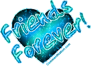 Click to get the codes for this image. Glitter graphic of a blue and green heart with the comment: Friends Forever!