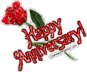 Click to get the codes for this image. Tell your specical someone how much they mean with this beautiful Happy Anniversary glitter graphic. The picture shows one long-stemmed red rose with the comment "Happy Anniversary!"