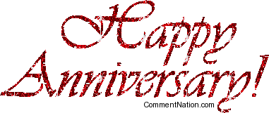 Click to get the codes for this image. Happy Anniversary Red Glitter Script, Anniversary Image Comment, Graphic or Meme for posting on FaceBook, Twitter or any blog!