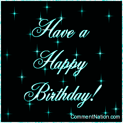 Click to get the codes for this image. Happy Birthday Aqua Stars, Happy Birthday Image Comment, Graphic or Meme for posting on FaceBook, Twitter or any blog!