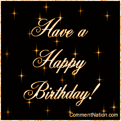 Click to get the codes for this image. Happy Birthday Orange Stars, Happy Birthday Image Comment, Graphic or Meme for posting on FaceBook, Twitter or any blog!