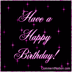 Click to get the codes for this image. Happy Birthday Pink Stars, Happy Birthday Image Comment, Graphic or Meme for posting on FaceBook, Twitter or any blog!