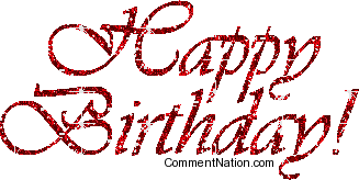 Click to get the codes for this image. Happy Birthday Red Glitter Script, Happy Birthday Image Comment, Graphic or Meme for posting on FaceBook, Twitter or any blog!