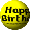 Click to get the codes for this image. This cute animated yellow smiley face graphic spins around. On one side is a smile on the other side is the comment: "Happy Birthday!"