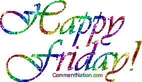 Click to get the codes for this image. Happy Friday Rainbow Glitter Script, WeekDays Friday Image Comment, Graphic or Meme for posting on FaceBook, Twitter or any blog!
