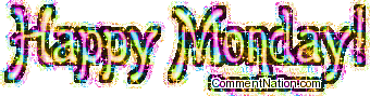 Click to get the codes for this image. Happy Monday Colorful Glitter Text, WeekDays Monday Image Comment, Graphic or Meme for posting on FaceBook, Twitter or any blog!