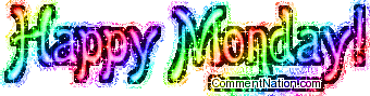 Click to get the codes for this image. Happy Monday Rainbow Glitter Text, WeekDays Monday Image Comment, Graphic or Meme for posting on FaceBook, Twitter or any blog!