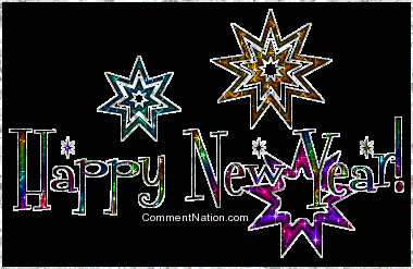 Click to get the codes for this image. Happy New Year Glitter Stars, Newest Comments  Graphics, New Year Image Comment, Graphic or Meme for posting on FaceBook, Twitter or any blog!