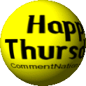 Click to get the codes for this image. This cute animated yellow smiley face graphic spins around. On one side is a smile on the other side is the comment: "Happy Thursday!"