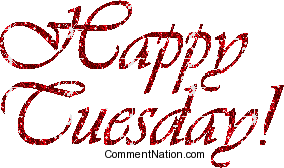 Click to get the codes for this image. Happy Tuesday Red Glitter Script, WeekDays Tuesday Image Comment, Graphic or Meme for posting on FaceBook, Twitter or any blog!