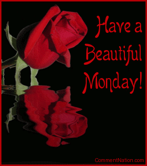 Click to get the codes for this image. This beautiful graphic shows a red rose bud reflected in an animated pool. The comment reads: Have a Beautiful Monday! So tell someone special that you're thinking about them and wish them a great Monday!