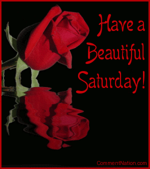 Click to get the codes for this image. This beautiful graphic shows a red rose bud reflected in an animated pool. The comment reads: Have a Beautiful Saturday! So tell someone special that you're thinking about them and wish them a great Saturday!