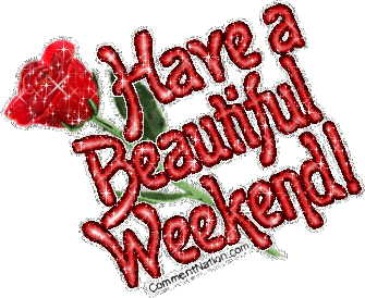 Click to get the codes for this image. This glitter graphic features a lovely long-stemmed red rose. The comment reads: Have a Beautiful Weekend!