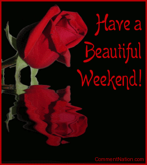 Click to get the codes for this image. This beautiful graphic shows a red rose bud reflected in an animated pool. The comment reads: Have a Beautiful Weekend! So tell someone special that you're thinking about them and wish them a great weekend!