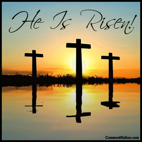 Click to get the codes for this image. He Is Risen Three Crosses Reflections, Easter, Christian Image Comment, Graphic or Meme for posting on FaceBook, Twitter or any blog!