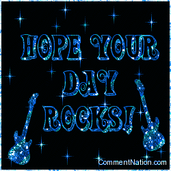 Click to get the codes for this image. Hope Your Day Rocks Blues Stars, Have a Great Day Image Comment, Graphic or Meme for posting on FaceBook, Twitter or any blog!