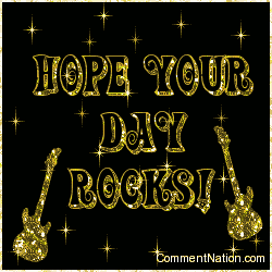 Click to get the codes for this image. Hope Your Day Rocks Gold Stars, Have a Great Day Image Comment, Graphic or Meme for posting on FaceBook, Twitter or any blog!
