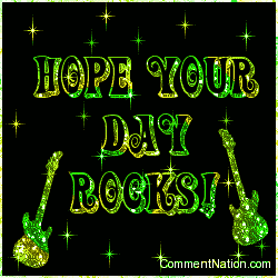 Click to get the codes for this image. Hope Your Day Rocks Lime Stars, Have a Great Day Image Comment, Graphic or Meme for posting on FaceBook, Twitter or any blog!