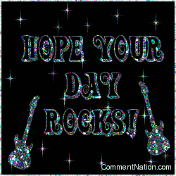 Click to get the codes for this image. Hope Your Day Rocks Metalic Stars, Have a Great Day Image Comment, Graphic or Meme for posting on FaceBook, Twitter or any blog!