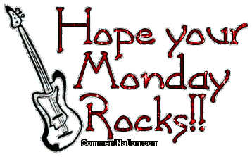Click to get the codes for this image. Hope Your Monday Rocks Glitter Text With Guitar, WeekDays Monday Image Comment, Graphic or Meme for posting on FaceBook, Twitter or any blog!