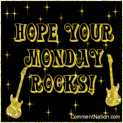 Click to get the codes for this image. Hope Your Monday Rocks Gold Stars, WeekDays Monday Image Comment, Graphic or Meme for posting on FaceBook, Twitter or any blog!