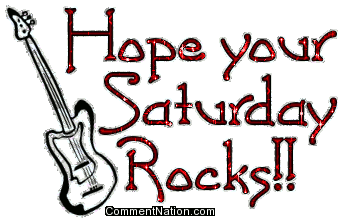 Click to get the codes for this image. Hope Your Saturday Rocks Glitter Text With Guitar, WeekDays Saturday Image Comment, Graphic or Meme for posting on FaceBook, Twitter or any blog!
