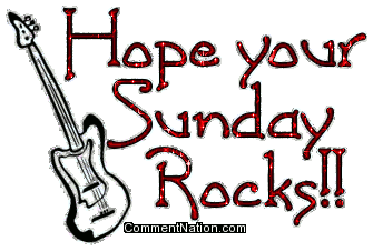 Click to get the codes for this image. Hope Your Sunday Rocks Glitter Text With Guitar, WeekDays Sunday Image Comment, Graphic or Meme for posting on FaceBook, Twitter or any blog!