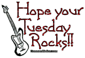 Click to get the codes for this image. Hope Your Tuesday Rocks Glitter Text With Guitar, WeekDays Tuesday Image Comment, Graphic or Meme for posting on FaceBook, Twitter or any blog!