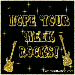 Click to get the codes for this image. Hope Your Week Rocks Gold Stars, Have a Great Week Image Comment, Graphic or Meme for posting on FaceBook, Twitter or any blog!