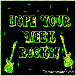 Click to get the codes for this image. Hope Your Week Rocks Lime Stars, Have a Great Week Image Comment, Graphic or Meme for posting on FaceBook, Twitter or any blog!